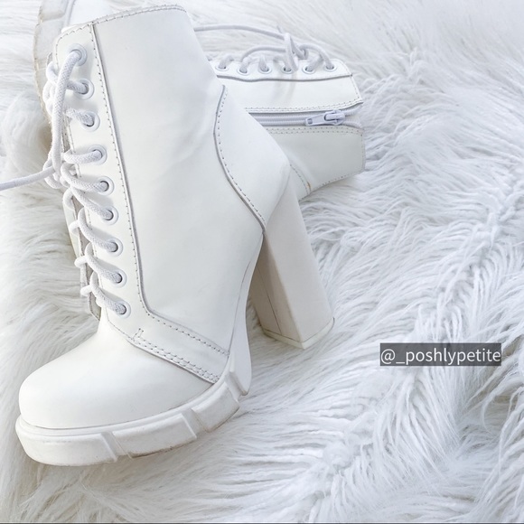 Jeffrey Campbell Shoes - Jeffrey Campbell white womans high heel combat boots booties